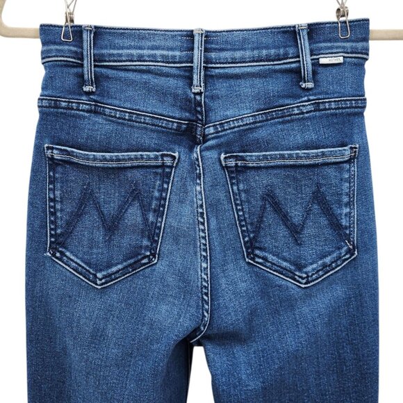 Mother Womens 24 Jeans The Hustler Flood Fray High Rise Flare Ankle Raw Hem - Picture 5 of 11